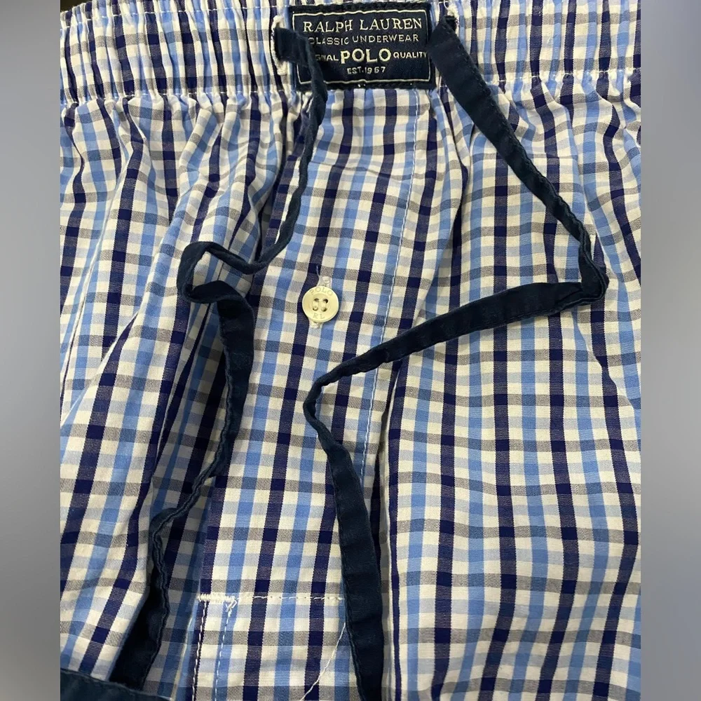 Polo by Ralph Lauren Men’s XL Blue Plaid Cotton Pajama/Lounge Pants‎